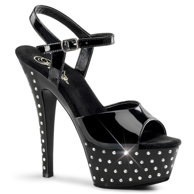 Stardust-609, 6 Inch Ankle Strap Rhinestones Studded Sandal By Pleaser