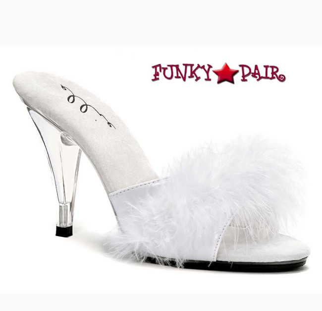 4" Marabou Slipper Ellie Shoes | 405-Sasha