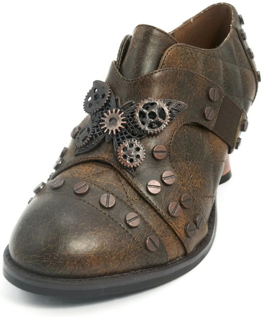 SteamPunk Oxford Shoes | Hades ICON Brown front view