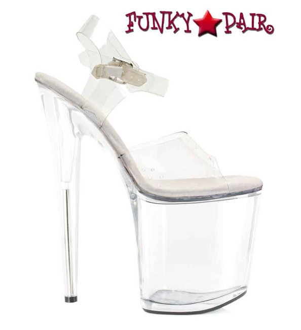 Ellie Shoes 850-BROOK 8" Clear Platform Sandal