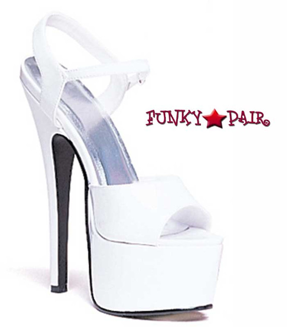 652-Juliet 6.5" White Platform Sandal