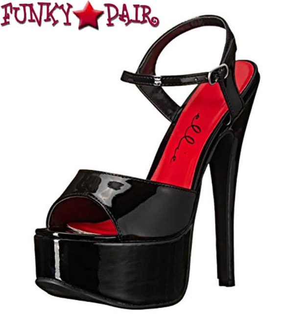 652-Juliet 6.5" Black Platform Sandal