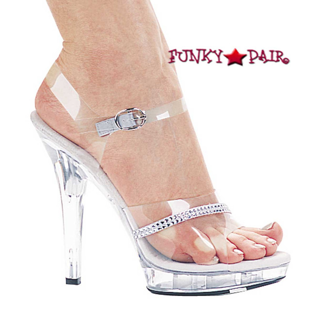 M-Jewel, 5 Inch High Heel with 3/4 Inch Platform Clear Bridal Shoes w/rhinestones Made by ELLIE Shoes M-Jewel, 5 Inch High Heel with 3/4 Inch Platform Clear Bridal Shoes w/rhinestones Made by ELLIE Shoes