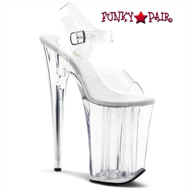 Infinity-908, 9 Inch Clear 9 Inch Heel Ankle Strap