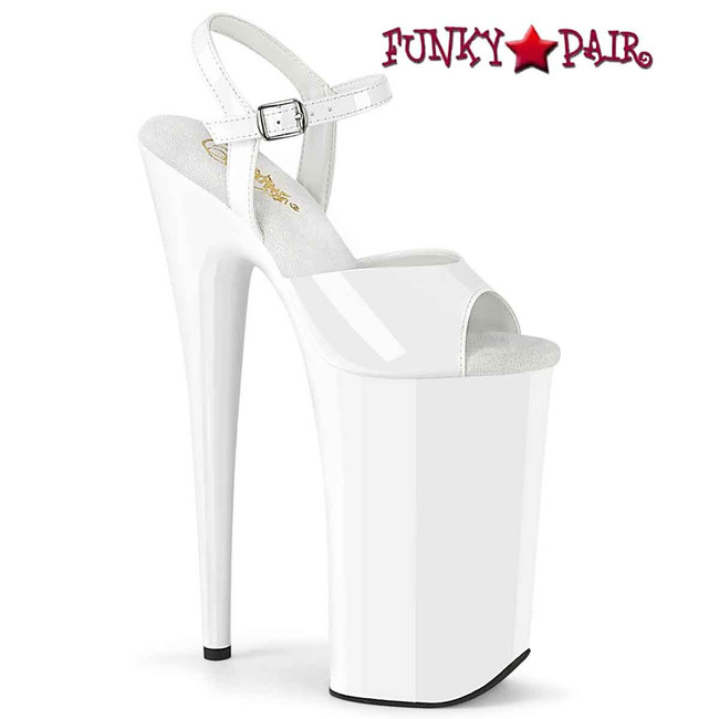 Beyond-009, White 10 Inch Platform Heel By Pleaser 