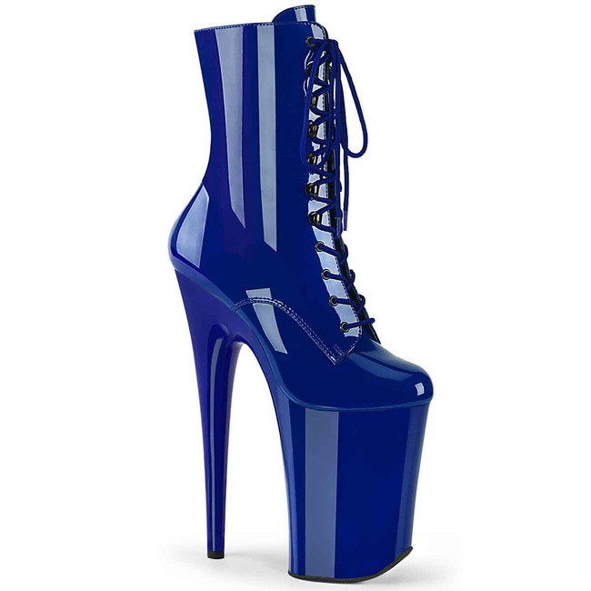 Infinity-1020, Blue 9 Inch Exotic Dancer Platform Ankle Boots by Pleaser