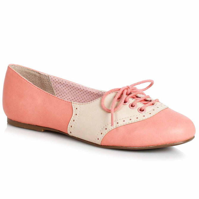 BP100-HALLE, 1" Oxford Flat By Bettie Page Color Peach