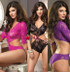 LA81427, Deep V Cut Teddy color available: purple and fuchsia