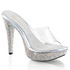 5" Clear Slide Shoes with Rhinestones Platform Fabulicious | Cocktail-501DM