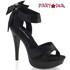 Cocktail-568, Black 5" Sandal with Criss Cross Pleated Straps