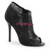 Black 5" Heel Lace Open Toe Booties