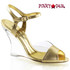 Gold Lovely-442, 4" Clear Evening Wedge Shoes Fabulicious