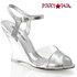 Silver Lovely-442, 4" Clear Evening Wedge Shoes Fabulicious