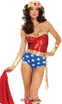 52pc Miss Super Hero costume includes headband, bodysuit, cape, arm cuffs and lasso5