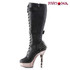 MUERTO-2028, Skull with Spiky Heel Knee High Boots by Demonia zipper side view