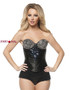 C1397, Black Corset With Silver Rhinestones Made by Mysery House