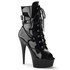 Delight-1033, Peep Toe Ankle Boots with Buckles Black faux leather By Pleaser USA