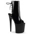 Flamingo-1018, 8 Inch Peep Toe and Back Lace up Ankle Boots By Pleaser USA
