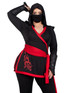 LA85422X, 4PC Plus Size Ninja Assassin Costume By Leg Avenue