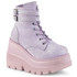 Shaker-52 Lavender Stacked Wedge Platform Ankle Boot by Demonia