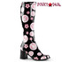 Black Gogo-300FL Peace and Flower Go Go Boot | Pleaser