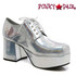 Men's 312-PIMP Silver 3 Inch Disco Platform Shoes