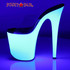 Flamingo-801UV, 8 Inch Exotic Dancer Shoes with Neon UV Bottom | Pleaser Side View