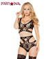 Roma | LI104, Lace Top and High Waist Bottom color black