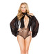 LI134, Romper with Draped Mesh Sleeves LI134, Romper with Draped Mesh Sleeves