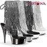 Delight-1017RSF, 6 Inch Open Toe with Fringe Ankle Boots by Pleaser USA