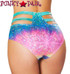 Roma | SH3256, Rave High-Waisted Strapped Shorts Color Multi laser Hologram back view