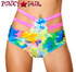 Roma | SH3256, Rave High-Waisted Strapped Shorts Color tie dye front view