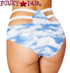 Roma | SH3256, Rave High-Waisted Strapped Shorts Color cloud back view