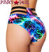 Roma | SH3256, Rave High-Waisted Strapped Shorts Color electric back view