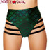 Roma | SH3281, Rave Mermaid High Strapped Shorts Color Green front view