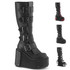 TRANSFORMER-800, 5.5 Inch Buckles Platform Knee High Boots