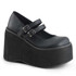 Kera-08 Black Vegan Leather Double Strap Goth Platform Shoes by Demonia
