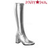 Silver GoGo-300 Women's Go Go Boots | Pleaser