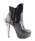 NOCTURNE, 5 inch custom cut metal heel two tone Boots