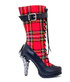 CORINNE, Steampunk plaid mid-calf boots