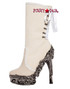 Hades Shoes | ANALIA Micro Suede Ankle boots Color White side view