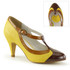 Peach-03, Yellow 3 Inch T-strap Pump