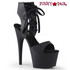 Pleaser | Adore-700-14, Front Lace-up Platform Sandal Black Faux Leather