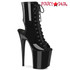 Pleaser Flamingo-1016, 8" Black Open Toe Lace up Ankle Boots