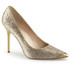 Classique-20G, Gold Glitter Pointy Toe Pump