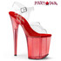 Flamingo-808T, 8 Inch Red Tint Platform Ankle Strap Sandal