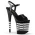 Flamingo-809LN, 8 Inch Black Line Platform Ankle Strap Sandal by Pleaser
