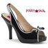 Black Pinup-10, 4.5" Heel Slingback Sandal with Contrast Trim | Pink Label