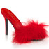 Classique-01F, 4 Inch Heel Red Marabou Slipper