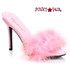 Classique-01F, 4 Inch Heel Baby Pink Marabou Slipper